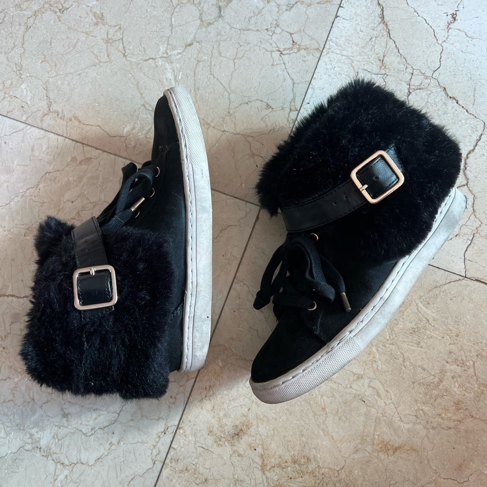 JLo Jennifer López Fur Hightop Sneackers Size 7,5 - Picture 8 of 15